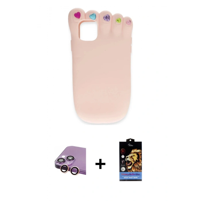 MARSİLYAN™- iPhone 15 Kılıf Akış Yansıma - Siyah Buffer Hayalet Cam Ekran Koruyucu + Raze Metal Kamera Lens - PE
