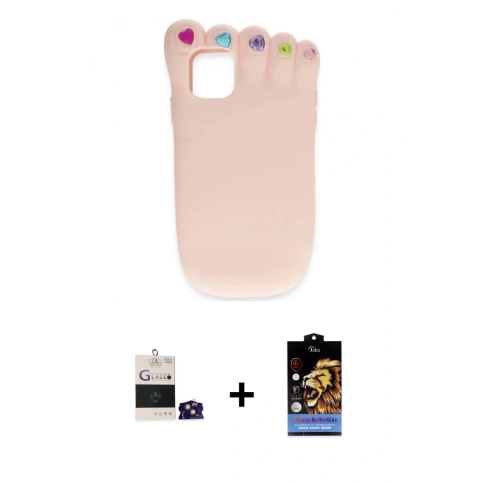 MARSİLYAN™- iPhone 15 Kılıf Akış Yansıma - Siyah Buffer Hayalet Cam Ekran Koruyucu + Bilvis Titan Kamera Lens - YL