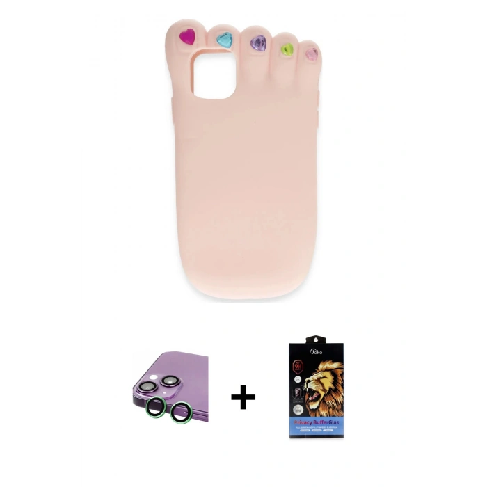 MARSİLYAN™- iPhone 15 Kılıf Akış Yansıma - Siyah Buffer Hayalet Cam Ekran Koruyucu + Raze Metal Kamera Lens - YL
