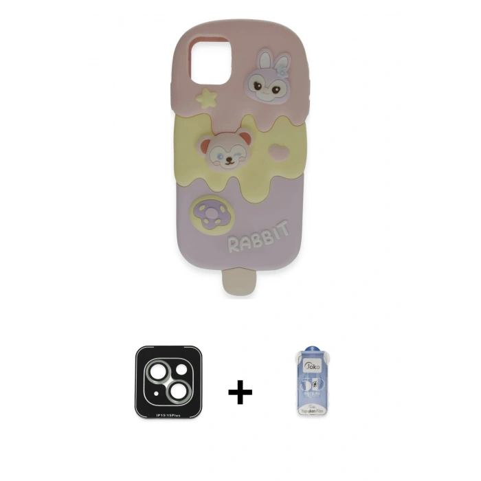 MARSİLYAN™- iPhone 15 Kılıf Akış Yansıma - Siyah Joko Magic 5D Cam + PVD Metal Kamera Lens - YL