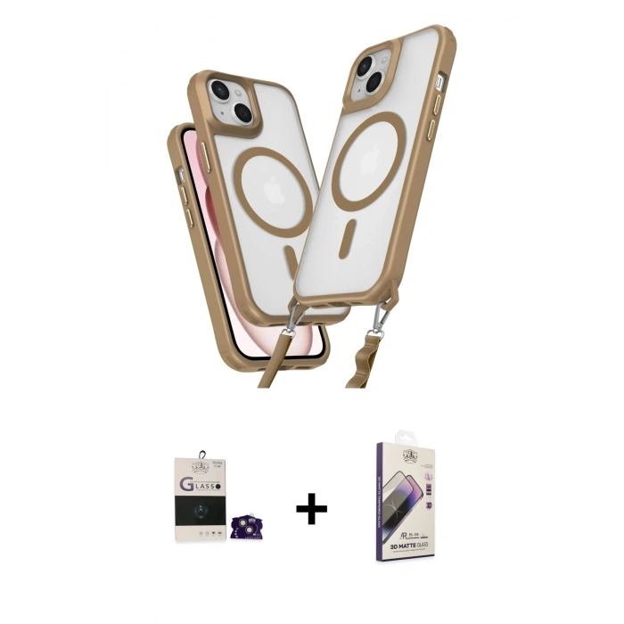 MARSİLYAN™- iPhone 15 Kılıf Atlas Doku Koleksiyonu - Siyah Bilvis 3D Mat Cam Ekran Koruyucu + Bilvis Titan Kamera Lens - PE