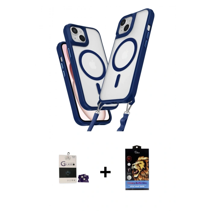 MARSİLYAN™- iPhone 15 Kılıf Atlas Doku Koleksiyonu - Siyah Buffer Hayalet Cam Ekran Koruyucu + Bilvis Titan Kamera Lens - PE
