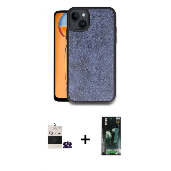 MARSİLYAN™- iPhone 15 Kılıf Kıvılcım Işık Serisi - Şeffaf 360 Full Body Arka Koruyucu + Bilvis Titan Kamera Lens - YL