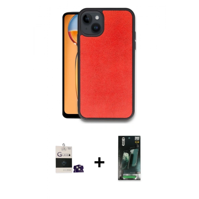MARSİLYAN™- iPhone 15 Kılıf Kıvılcım Işık Serisi - Şeffaf 360 Full Body Arka Koruyucu + Bilvis Titan Kamera Lens - YL