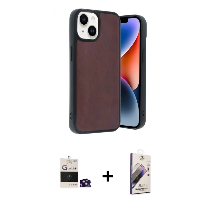 MARSİLYAN™- iPhone 15 Kılıf Kıvılcım Işık Serisi - Siyah Bilvis 3D Mat Cam Ekran Koruyucu + Bilvis Titan Kamera Lens - YL