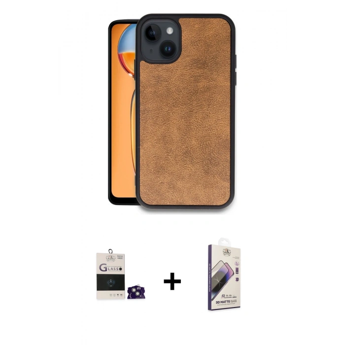 MARSİLYAN™- iPhone 15 Kılıf Kıvılcım Işık Serisi - Siyah Bilvis 3D Mat Cam Ekran Koruyucu + Bilvis Titan Kamera Lens - YL