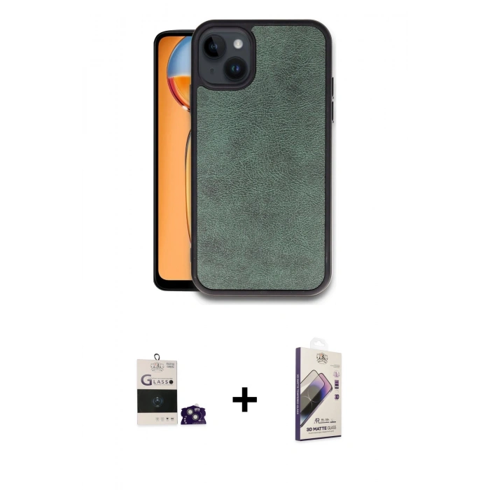 MARSİLYAN™- iPhone 15 Kılıf Kıvılcım Işık Serisi - Siyah Bilvis 3D Mat Cam Ekran Koruyucu + Bilvis Titan Kamera Lens - YL