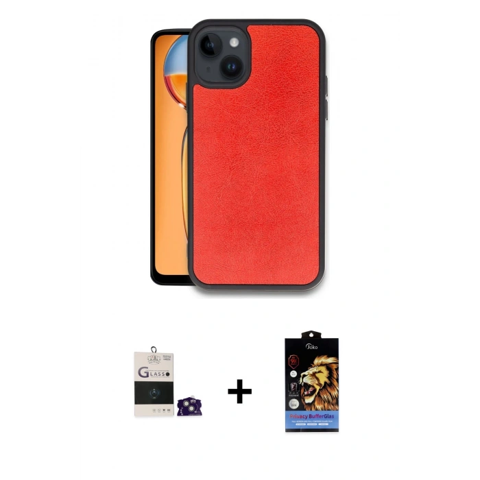 MARSİLYAN™- iPhone 15 Kılıf Kıvılcım Işık Serisi - Siyah Buffer Hayalet Cam Ekran Koruyucu + Bilvis Titan Kamera Lens - YL