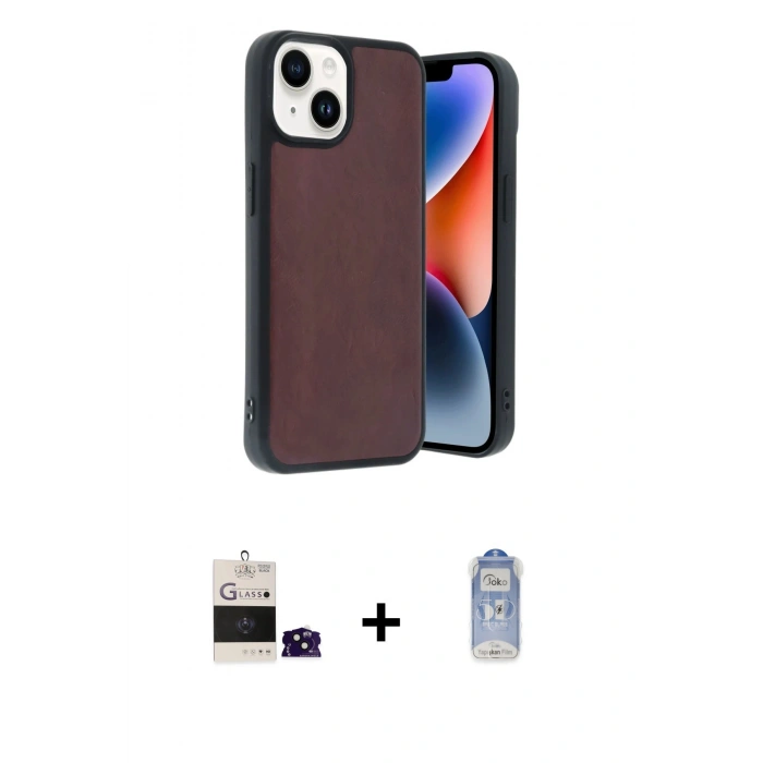 MARSİLYAN™- iPhone 15 Kılıf Kıvılcım Işık Serisi - Siyah Joko Magic 5D Cam + Bilvis Titan Kamera Lens - SH