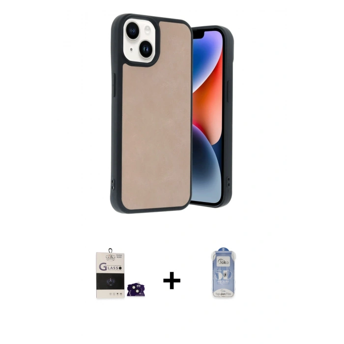 MARSİLYAN™- iPhone 15 Kılıf Kıvılcım Işık Serisi - Siyah Joko Magic 5D Cam + Bilvis Titan Kamera Lens - SH