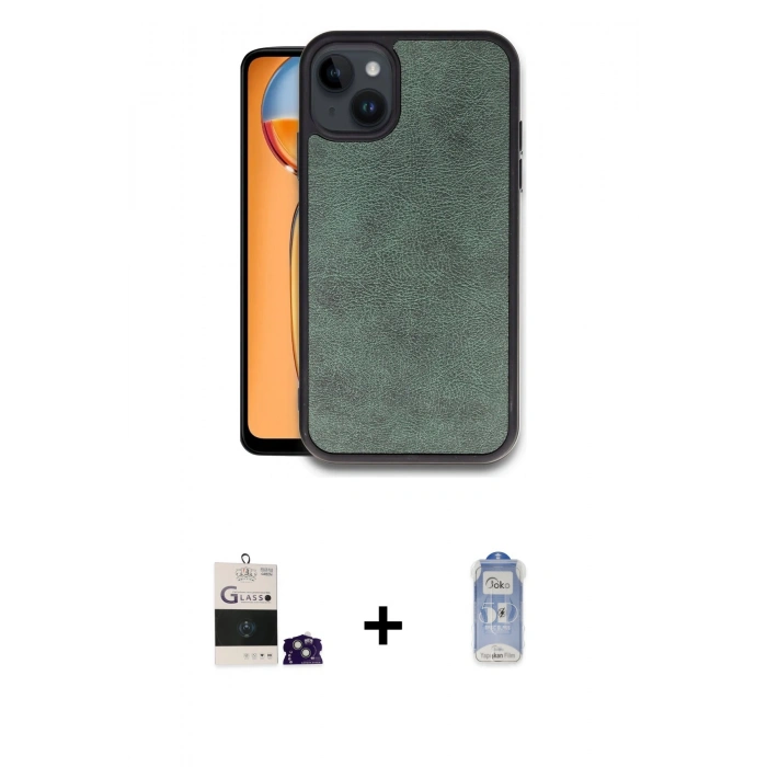MARSİLYAN™- iPhone 15 Kılıf Kıvılcım Işık Serisi - Siyah Joko Magic 5D Cam + Bilvis Titan Kamera Lens - YL