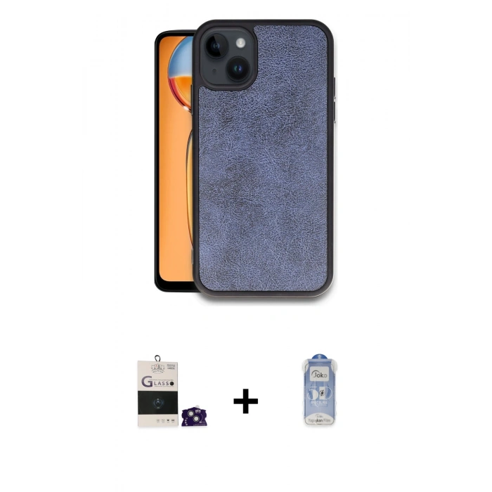 MARSİLYAN™- iPhone 15 Kılıf Kıvılcım Işık Serisi - Siyah Joko Magic 5D Cam + Bilvis Titan Kamera Lens - YL