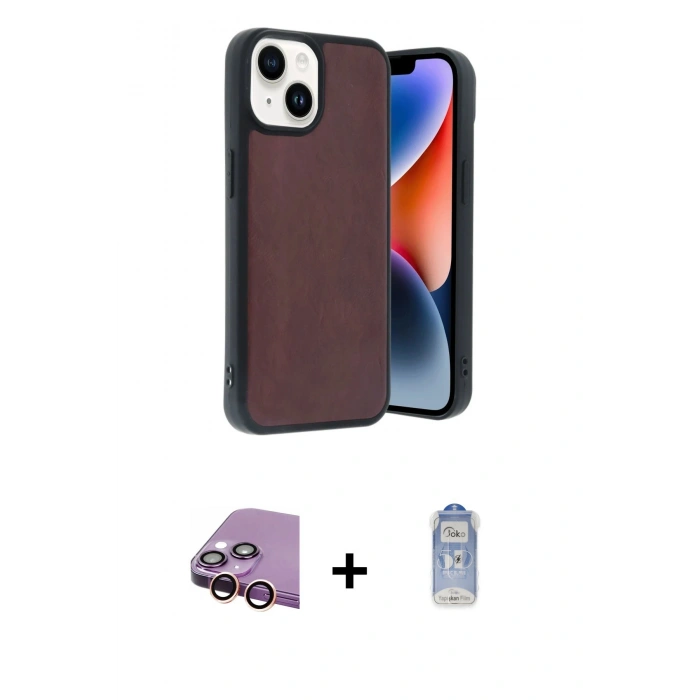 MARSİLYAN™- iPhone 15 Kılıf Kıvılcım Işık Serisi - Siyah Joko Magic 5D Cam + Raze Metal Kamera Lens - PE