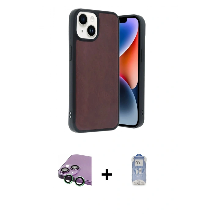 MARSİLYAN™- iPhone 15 Kılıf Kıvılcım Işık Serisi - Siyah Joko Magic 5D Cam + Raze Metal Kamera Lens - YL
