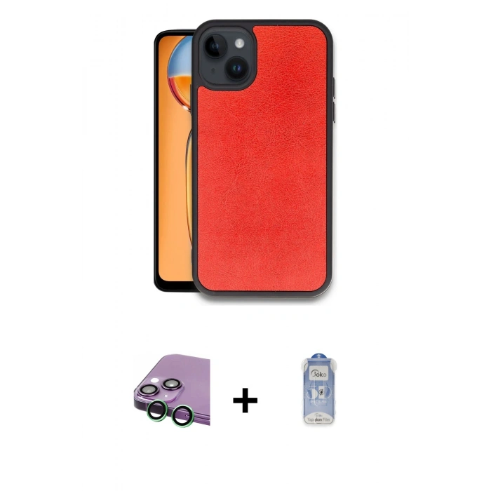 MARSİLYAN™- iPhone 15 Kılıf Kıvılcım Işık Serisi - Siyah Joko Magic 5D Cam + Raze Metal Kamera Lens - YL