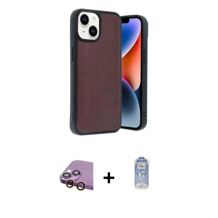 MARSİLYAN™- iPhone 15 Kılıf Kıvılcım Işık Serisi - Siyah Joko Magic 5D Cam + Raze Metal Kamera Lens - SI