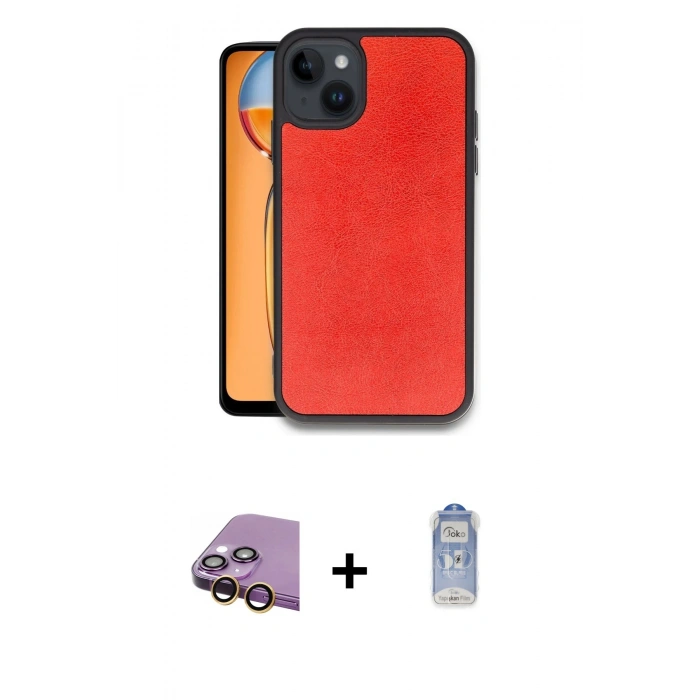 MARSİLYAN™- iPhone 15 Kılıf Kıvılcım Işık Serisi - Siyah Joko Magic 5D Cam + Raze Metal Kamera Lens - SI