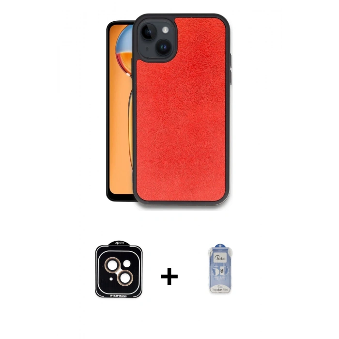 MARSİLYAN™- iPhone 15 Kılıf Kıvılcım Işık Serisi - Siyah Joko Magic 5D Cam + PVD Metal Kamera Lens - TU