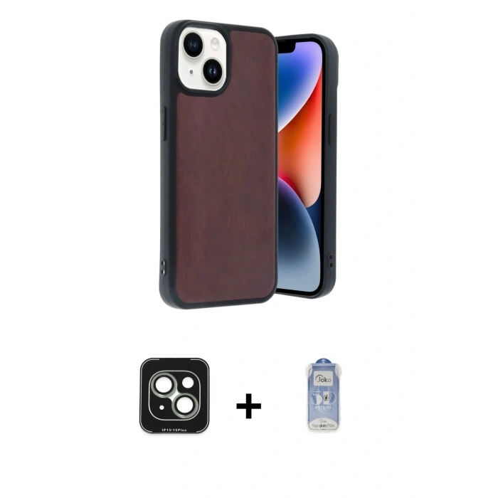 MARSİLYAN™- iPhone 15 Kılıf Kıvılcım Işık Serisi - Siyah Joko Magic 5D Cam + PVD Metal Kamera Lens - YL