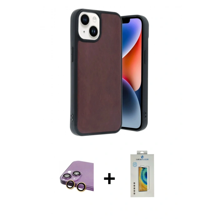 MARSİLYAN™- iPhone 15 Kılıf Kıvılcım Işık Serisi - Siyah Polymer Nano Ekran Koruyucu + Raze Metal Kamera Lens - SI