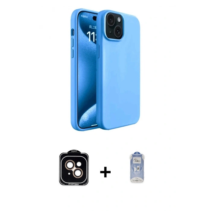 MARSİLYAN™- iPhone 15 Kılıf Kozmos Yansıma Özel Seri - Siyah Joko Magic 5D Cam + PVD Metal Kamera Lens - TU