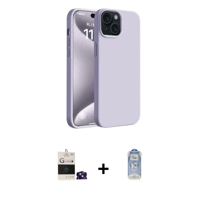 MARSİLYAN™- iPhone 15 Kılıf Kozmos Yansıma Özel Seri - Siyah Joko Magic 5D Cam + Bilvis Titan Kamera Lens - YL