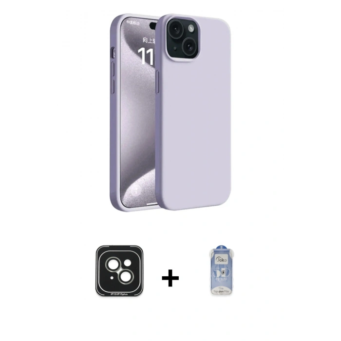 MARSİLYAN™- iPhone 15 Kılıf Kozmos Yansıma Özel Seri - Siyah Joko Magic 5D Cam + PVD Metal Kamera Lens - YL