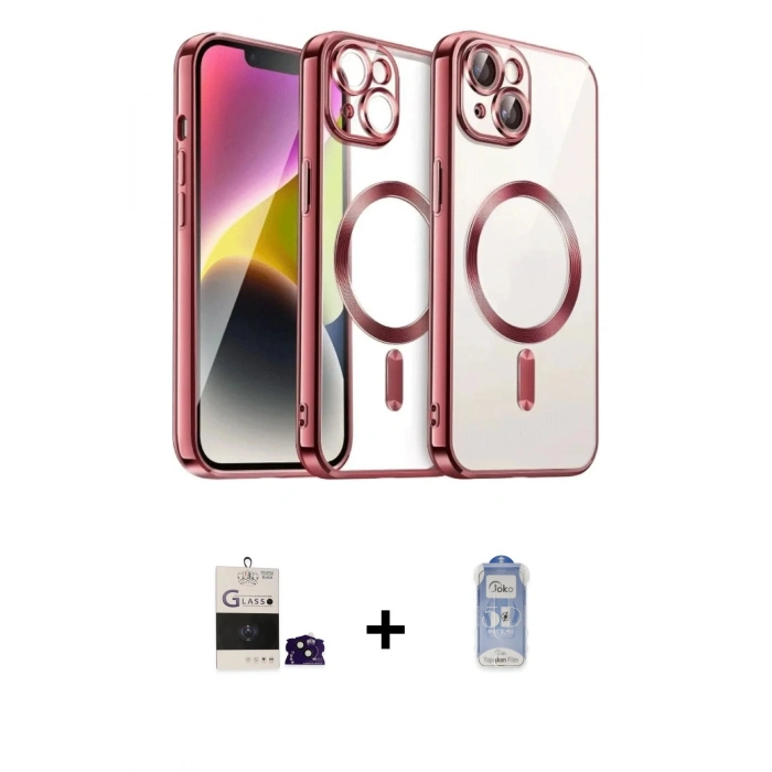 MARSİLYAN™- iPhone 15 Kılıf Nova Işık Özel Seri - Siyah Joko Magic 5D Cam + Bilvis Titan Kamera Lens - SH