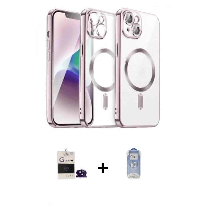 MARSİLYAN™- iPhone 15 Kılıf Nova Işık Özel Seri - Siyah Joko Magic 5D Cam + Bilvis Titan Kamera Lens - SH