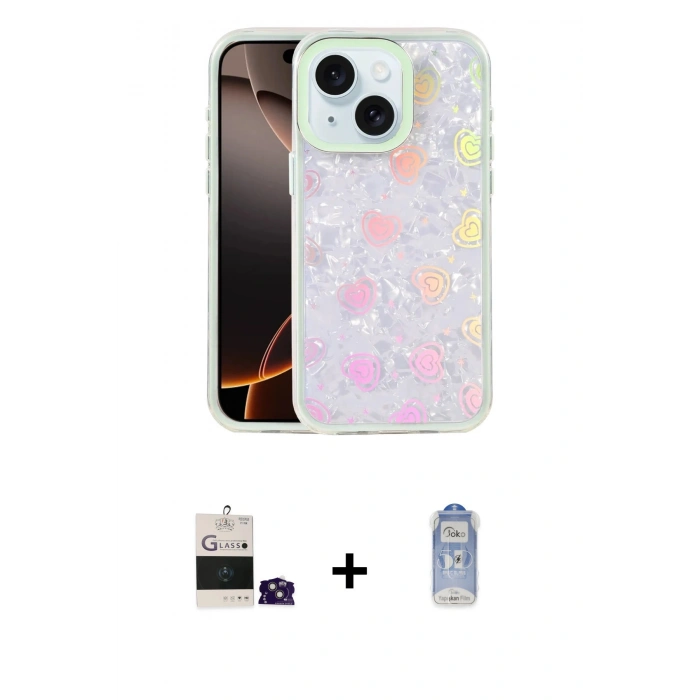 MARSİLYAN™- iPhone 15 Kılıf Odak Prime - Siyah Joko Magic 5D Cam + Bilvis Titan Kamera Lens - PE