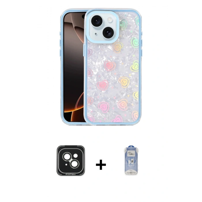 MARSİLYAN™- iPhone 15 Kılıf Odak Prime - Siyah Joko Magic 5D Cam + PVD Metal Kamera Lens - YL