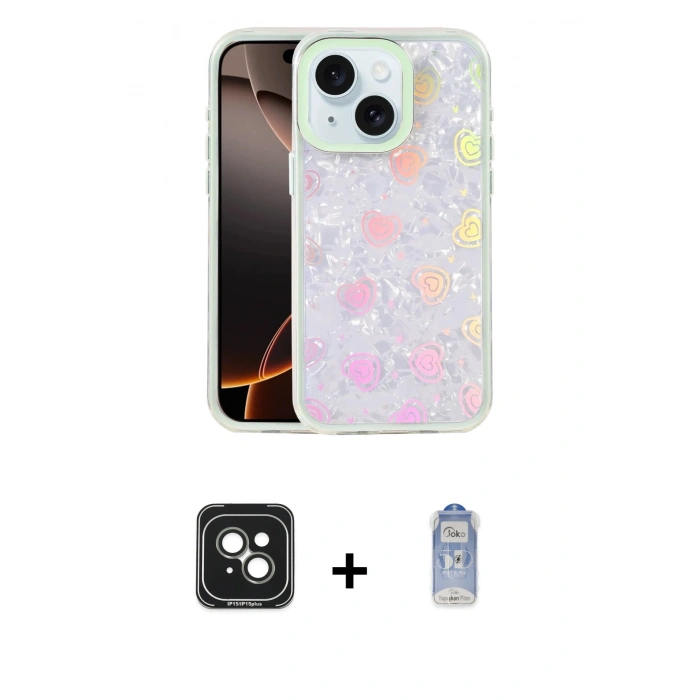 MARSİLYAN™- iPhone 15 Kılıf Odak Prime - Siyah Joko Magic 5D Cam + PVD Metal Kamera Lens - YL