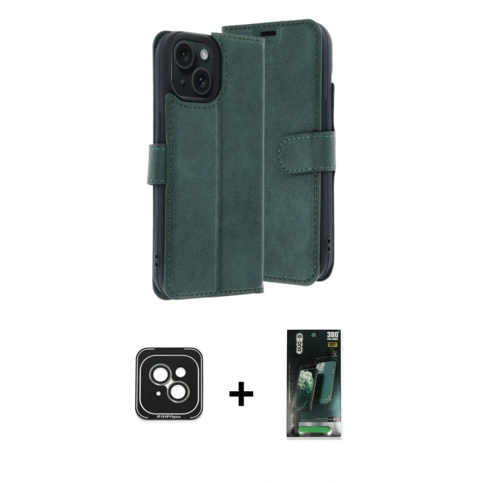 MARSİLYAN™- iPhone 15 Kılıf Siluet Işık Serisi - Şeffaf 360 Full Body Arka Koruyucu + PVD Metal Kamera Lens - YL