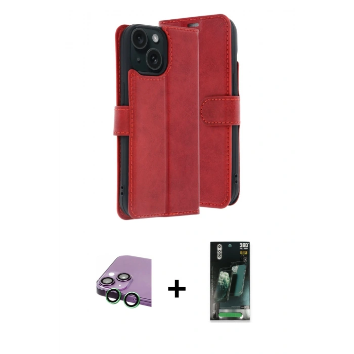 MARSİLYAN™- iPhone 15 Kılıf Siluet Işık Serisi - Şeffaf 360 Full Body Arka Koruyucu + Raze Metal Kamera Lens - YL