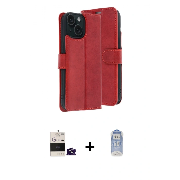 MARSİLYAN™- iPhone 15 Kılıf Siluet Işık Serisi - Siyah Joko Magic 5D Cam + Bilvis Titan Kamera Lens - SH