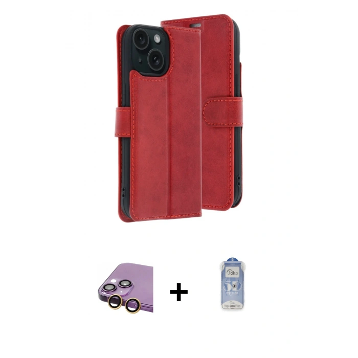 MARSİLYAN™- iPhone 15 Kılıf Siluet Işık Serisi - Siyah Joko Magic 5D Cam + Raze Metal Kamera Lens - SI
