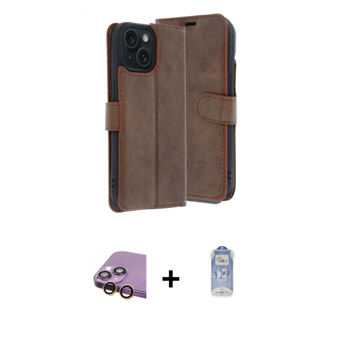 MARSİLYAN™- iPhone 15 Kılıf Siluet Işık Serisi - Siyah Joko Magic 5D Cam + Raze Metal Kamera Lens - SI