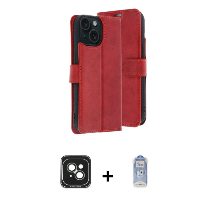 MARSİLYAN™- iPhone 15 Kılıf Siluet Işık Serisi - Siyah Joko Magic 5D Cam + PVD Metal Kamera Lens - YL