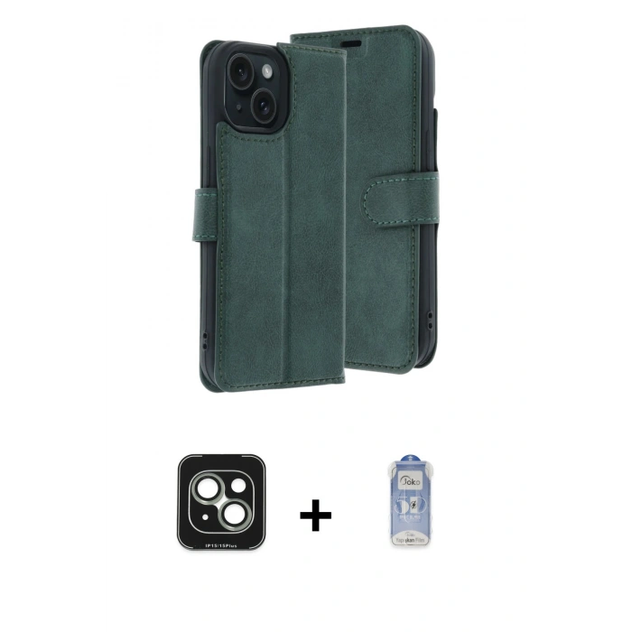 MARSİLYAN™- iPhone 15 Kılıf Siluet Işık Serisi - Siyah Joko Magic 5D Cam + PVD Metal Kamera Lens - YL