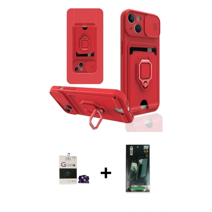MARSİLYAN™- iPhone 15 Kılıf Vadi Form Prime - Siyah 360 Mat Full Body Arka Koruyucu + Bilvis Titan Kamera Lens - PE