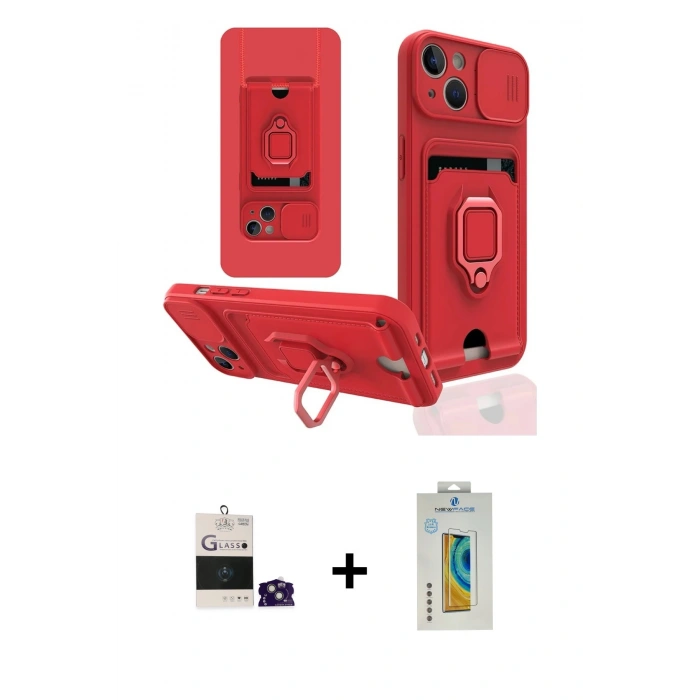 MARSİLYAN™- iPhone 15 Kılıf Vadi Form Prime - Siyah Polymer Nano Ekran Koruyucu + Bilvis Titan Kamera Lens - YL