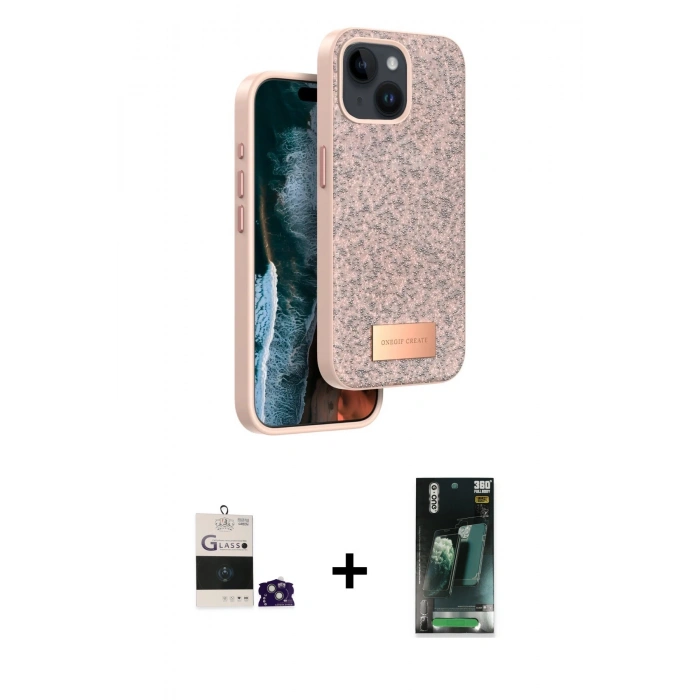 MARSİLYAN™- iPhone 15 Kılıf Vadi Klasik Serisi - Şeffaf 360 Full Body Arka Koruyucu + Bilvis Titan Kamera Lens - YL