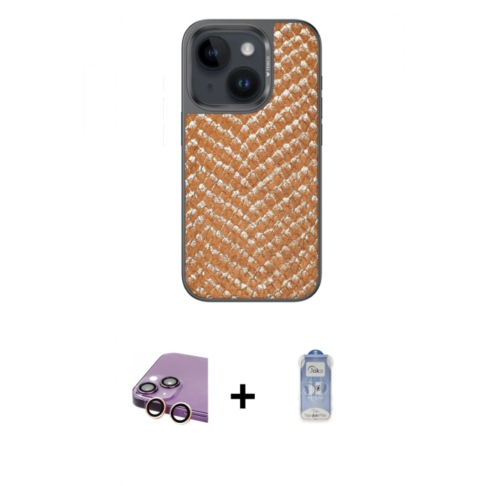 MARSİLYAN™- iPhone 15 Kılıf Vadi Özel Seri - Siyah Joko Magic 5D Cam + Raze Metal Kamera Lens - PE