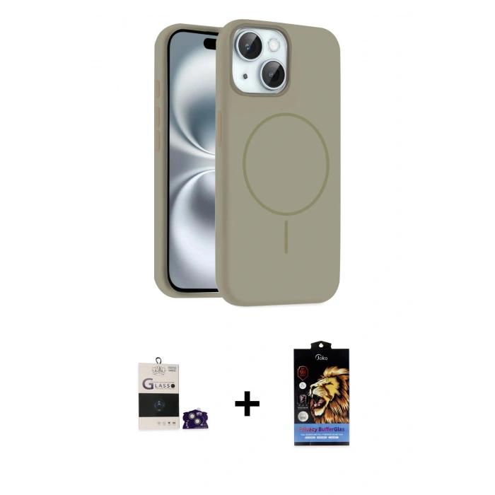MARSİLYAN™- iPhone 15 Kılıf Yankı Form Serisi - Siyah Buffer Hayalet Cam Ekran Koruyucu + Bilvis Titan Kamera Lens - YL