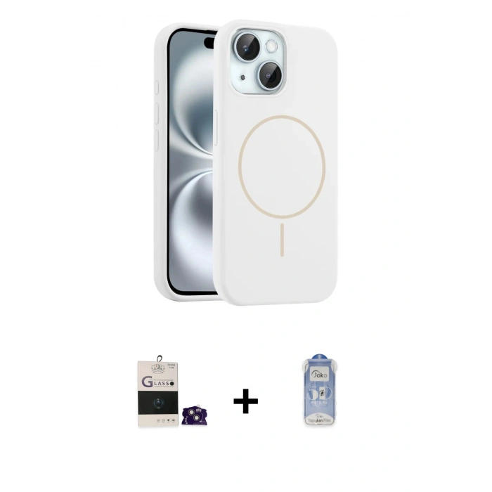 MARSİLYAN™- iPhone 15 Kılıf Yankı Form Serisi - Siyah Joko Magic 5D Cam + Bilvis Titan Kamera Lens - PE