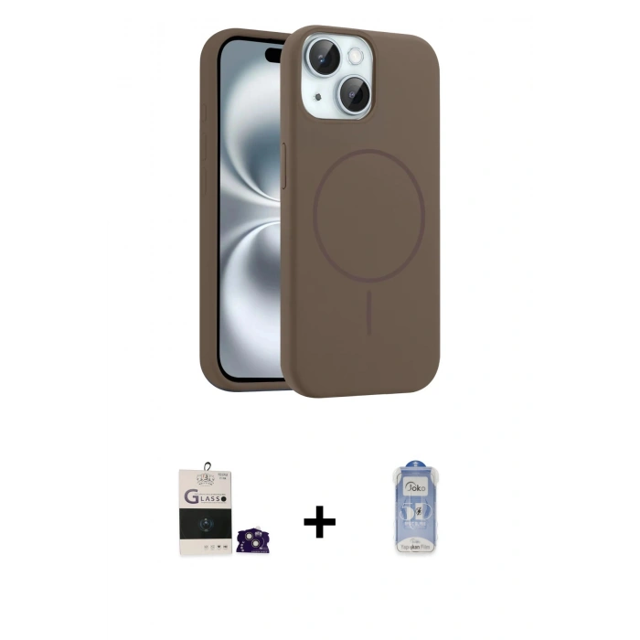MARSİLYAN™- iPhone 15 Kılıf Yankı Form Serisi - Siyah Joko Magic 5D Cam + Bilvis Titan Kamera Lens - PE
