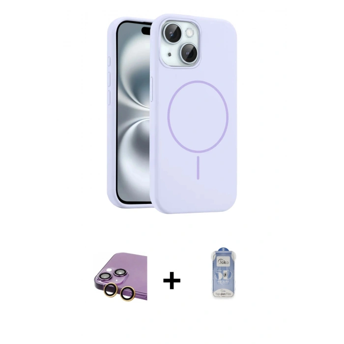 MARSİLYAN™- iPhone 15 Kılıf Yankı Form Serisi - Siyah Joko Magic 5D Cam + Raze Metal Kamera Lens - SI