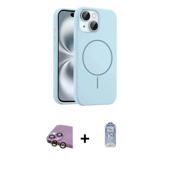 MARSİLYAN™- iPhone 15 Kılıf Yankı Form Serisi - Siyah Joko Magic 5D Cam + Raze Metal Kamera Lens - SI