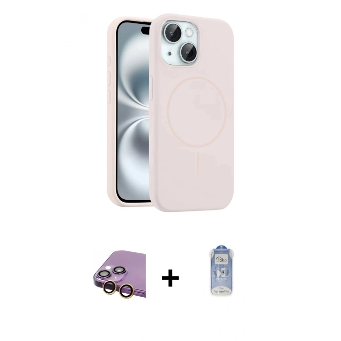MARSİLYAN™- iPhone 15 Kılıf Yankı Form Serisi - Siyah Joko Magic 5D Cam + Raze Metal Kamera Lens - SI