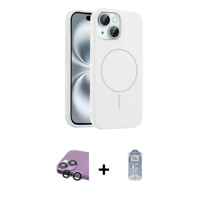 MARSİLYAN™- iPhone 15 Kılıf Yankı Form Serisi - Siyah Joko Magic 5D Cam + Raze Metal Kamera Lens - YL